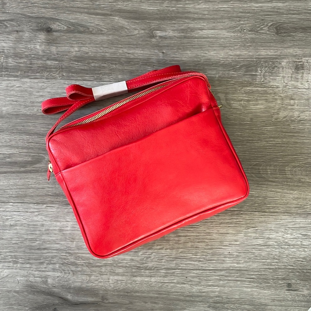 Clare V Mirabel, Red Leather, crossbody